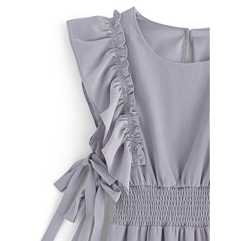 甜心貓💕限時優惠現貨！日單 GRL 日本熱門款飛袖司馬克束腰裝飾蝴蝶結綁帶連衣裙 四色 均碼 洋裝 連身裙-細節圖8