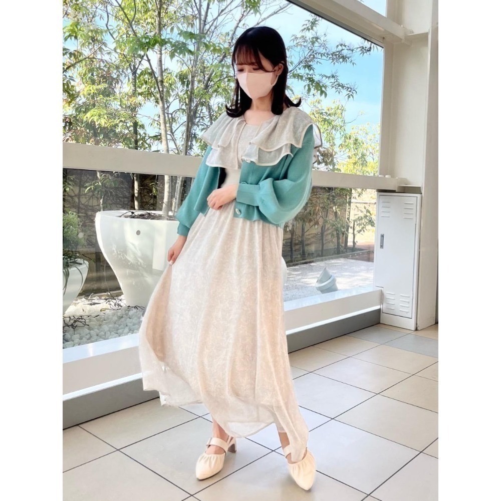 甜心貓💕現貨。日本大人気！日單 MAJESTIC LEGON 荷葉邊領口露肩束腰連身裙 三色XS，S，M 連衣裙洋裝-細節圖7