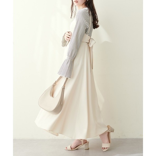 甜心貓~現貨。回饋優惠大人氣✨日單 natural couture 秋冬甜美V領大蝴蝶結綁帶吊帶裙 均碼 背帶裙 連衣裙-細節圖4