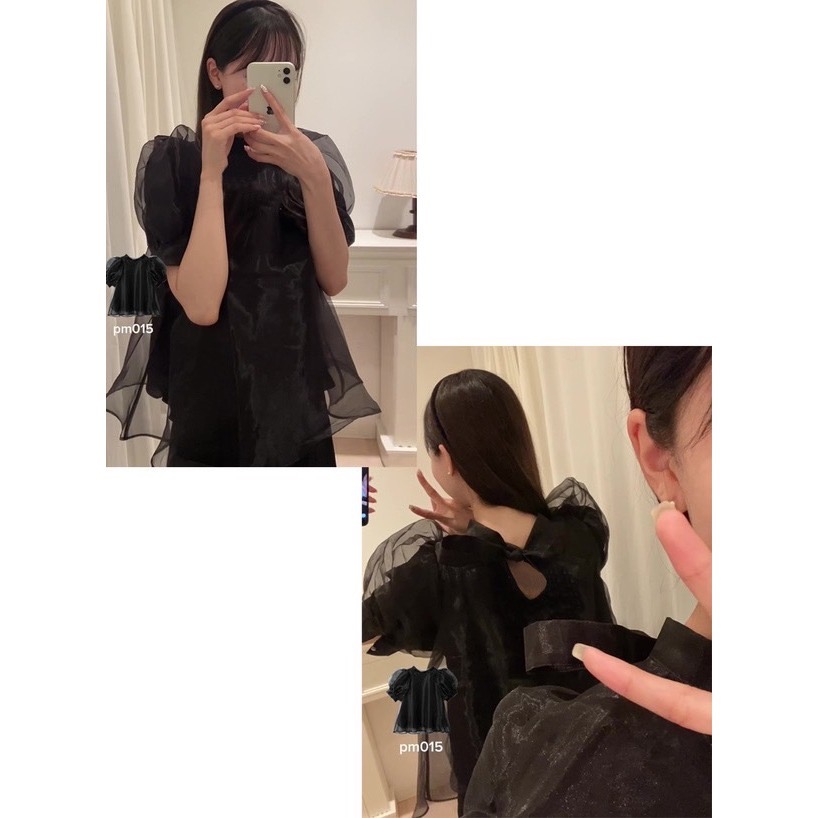 甜心貓~預購。限時超殺回饋！【日本直送】 GRL バックリボンオーガンジーブラウス[pm015]-細節圖2