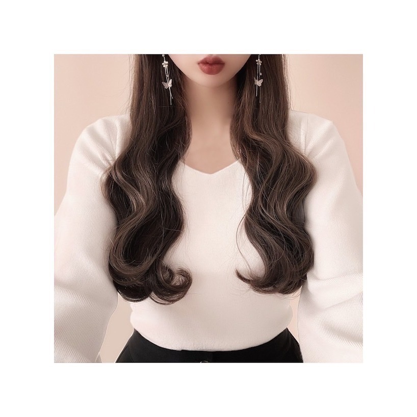 甜心貓~現貨。 日單 GRL 百搭V領簡約彈性針織上衣 多色 毛衣-細節圖11