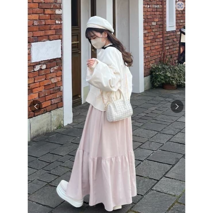 甜心貓💕少量現貨。日單 archives 兩件套短版螺紋拉鍊長袖上衣+可調整肩帶調吊帶裙 三色 均碼 洋裝 連衣裙-細節圖5