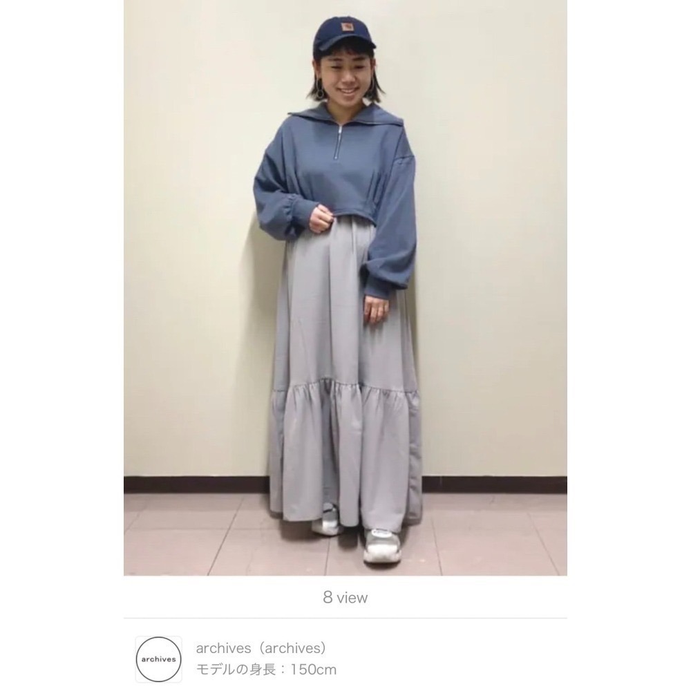 甜心貓💕少量現貨。日單 archives 兩件套短版螺紋拉鍊長袖上衣+可調整肩帶調吊帶裙 三色 均碼 洋裝 連衣裙-細節圖7