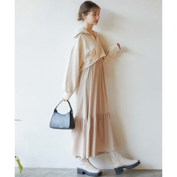 甜心貓💕少量現貨。日單 archives 兩件套短版螺紋拉鍊長袖上衣+可調整肩帶調吊帶裙 三色 均碼 洋裝 連衣裙-規格圖11