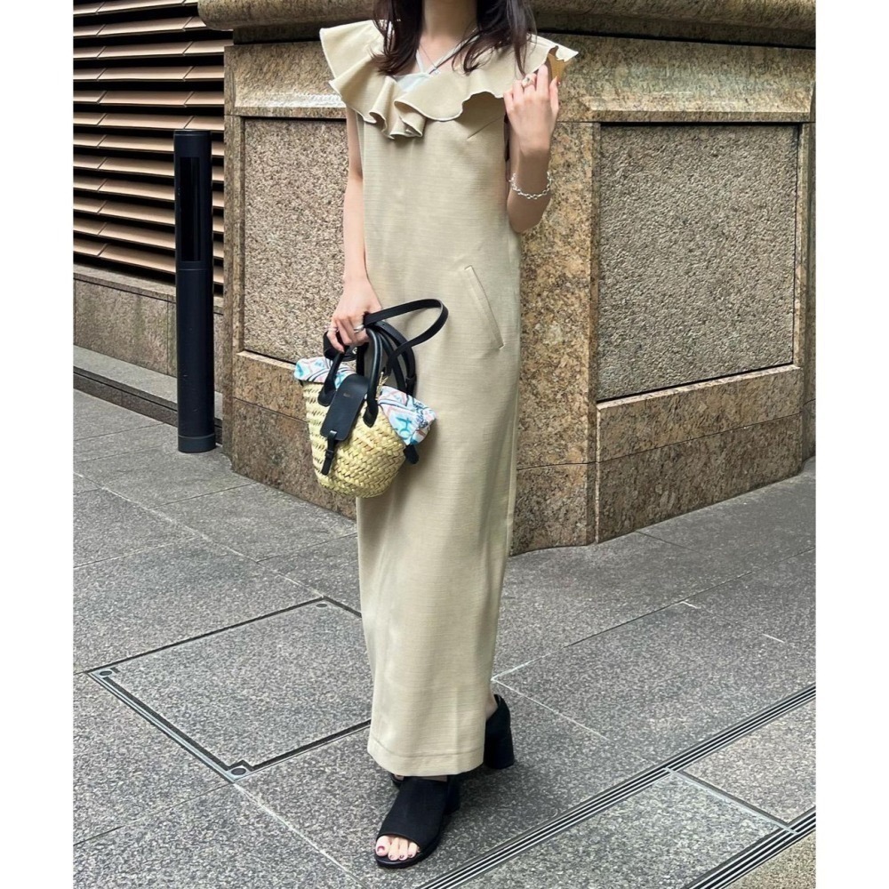 甜心貓💕現貨。日單 hinari 小眾紅牌小個子可入手荷葉邊吊帶裙 三色 S/F 連身裙 連衣裙 洋裝-細節圖6