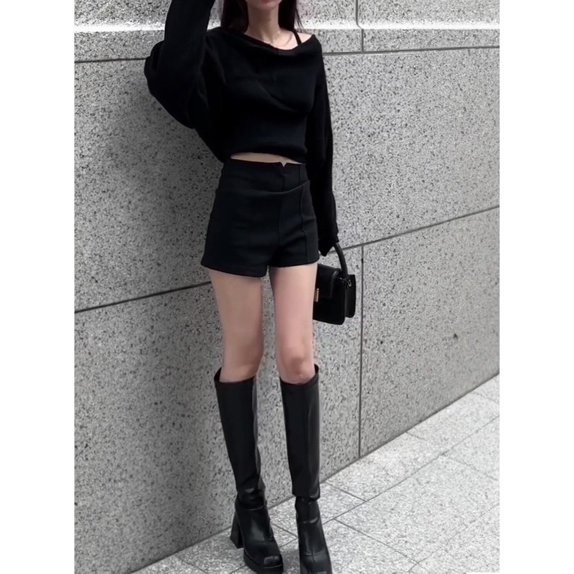 甜心貓💕現貨。日單 GRL 秋冬熱銷款兩件套 甜美可露肩大蝴蝶結裝飾短版毛衣套裝 三色 均碼-細節圖7