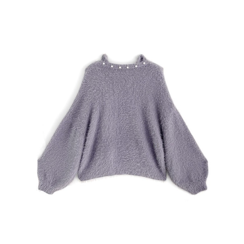 甜心貓💕少量現貨。 日單 GRL 秋冬熱銷款兩件套 針織裝飾毛茸茸毛衣外套+綁帶小背心 四色 均碼-細節圖10