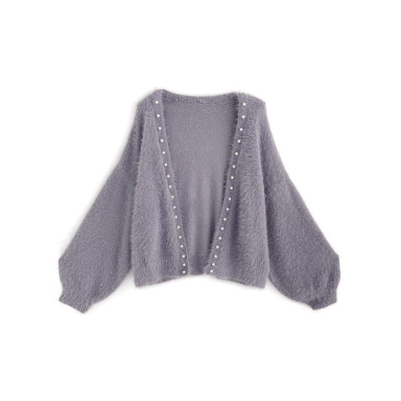 甜心貓💕少量現貨。 日單 GRL 秋冬熱銷款兩件套 針織裝飾毛茸茸毛衣外套+綁帶小背心 四色 均碼-細節圖11