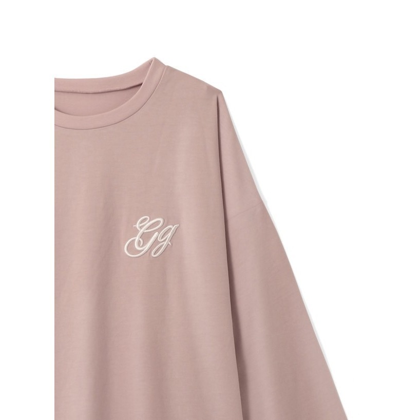 甜心貓💕現貨。日單 GRL 休閒百搭胸前立體刺繡寬鬆長版長袖T恤 三色 均碼 長袖上衣-細節圖9