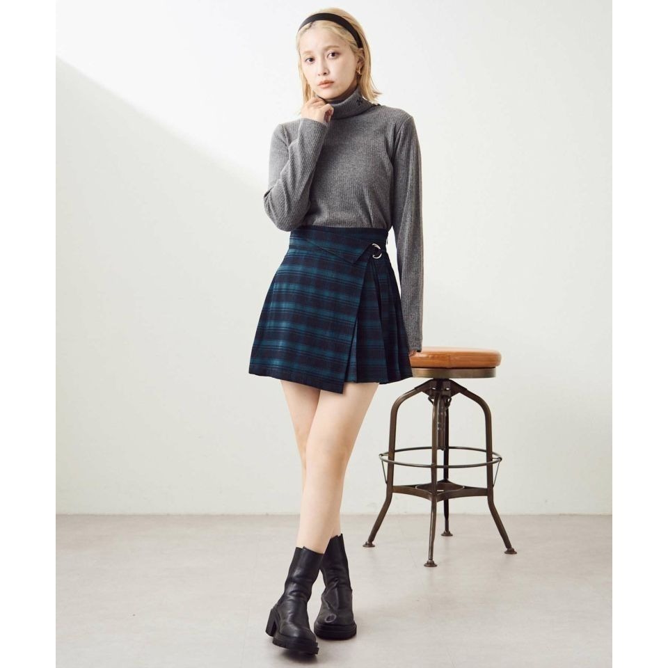 甜心貓💕預購。日單 NICE CLAUP 百搭D型扣環腰帶百褶裙 有安全褲 四色 均碼-細節圖4