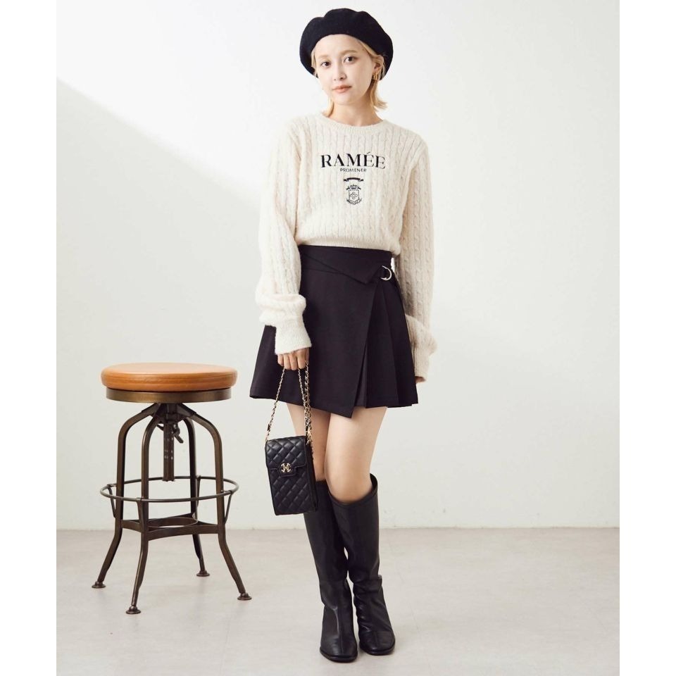 甜心貓💕預購。日單 NICE CLAUP 百搭D型扣環腰帶百褶裙 有安全褲 四色 均碼-細節圖6