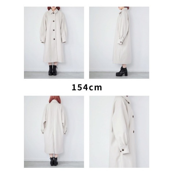 甜心貓💕少量現貨。 再入荷~日單 Heather 日本定番人気~翻領毛呢單排釦大衣外套 淺奶茶色 均碼 長版大衣外套-細節圖10