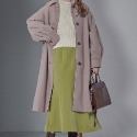 甜心貓💕少量現貨。 再入荷~日單 Heather 日本定番人気~翻領毛呢單排釦大衣外套 淺奶茶色 均碼 長版大衣外套-規格圖11