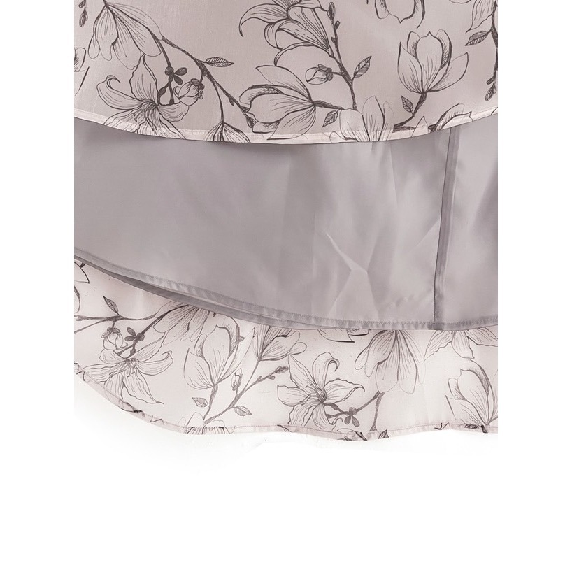 甜心貓💕少量現貨。 日單 GRL  優雅古典美光澤感歐根紗花卉半裙 兩色 S/M 長裙 A字裙 半身裙-細節圖8