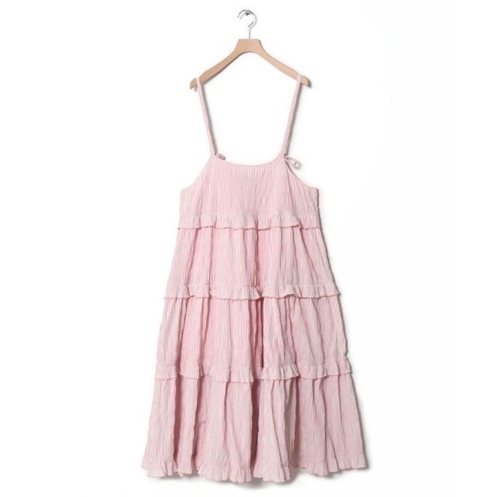 甜心貓💕現貨。【Alley】by w closet  日本熱賣款可疊穿多層荷葉邊吊帶裙 三色均碼 連衣裙肩帶裙-規格圖11