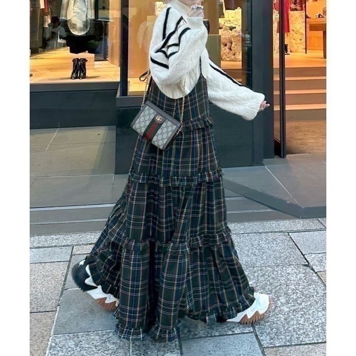 甜心貓💕現貨。【Alley】by w closet  日本熱賣款可疊穿多層荷葉邊吊帶裙 三色均碼 連衣裙肩帶裙-規格圖11