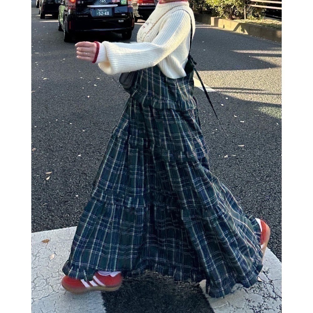 甜心貓💕現貨。【Alley】by w closet  日本熱賣款可疊穿多層荷葉邊吊帶裙 三色均碼 連衣裙肩帶裙-規格圖11