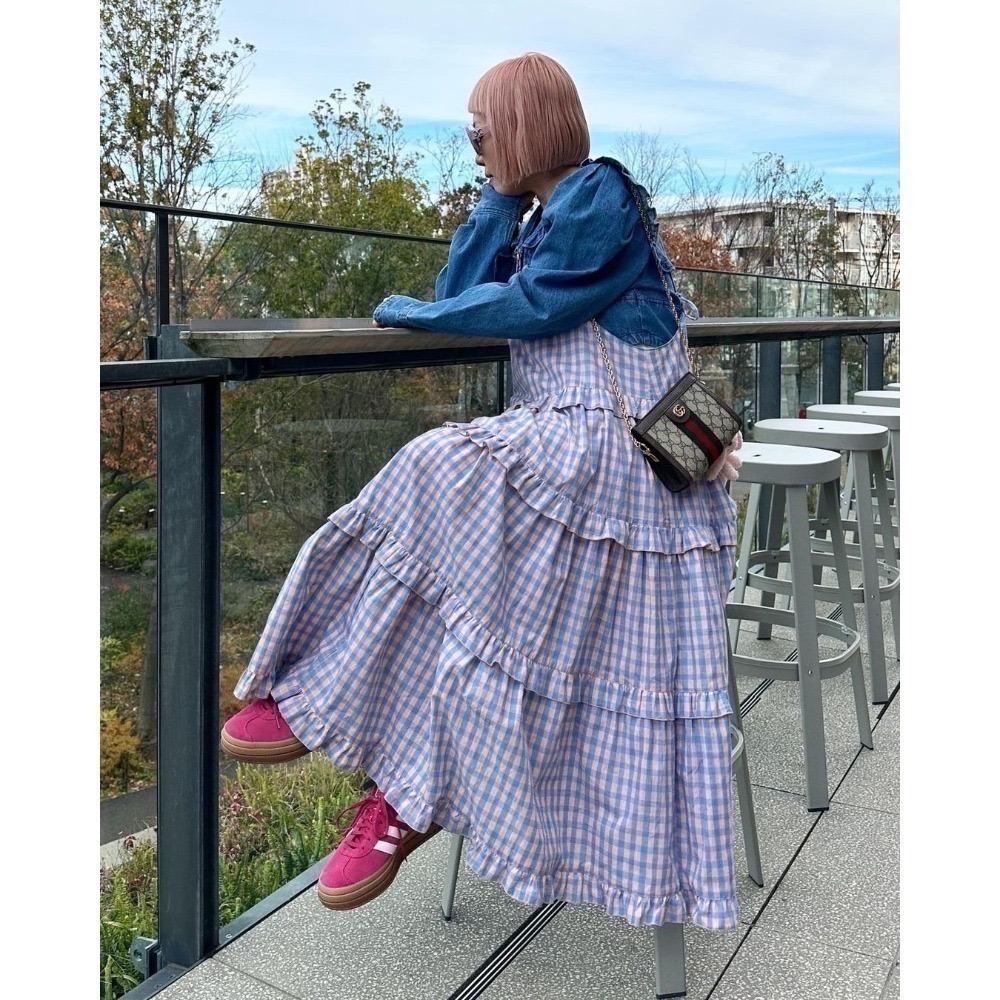 甜心貓💕現貨。【Alley】by w closet  日本熱賣款可疊穿多層荷葉邊吊帶裙 三色均碼 連衣裙肩帶裙-規格圖11