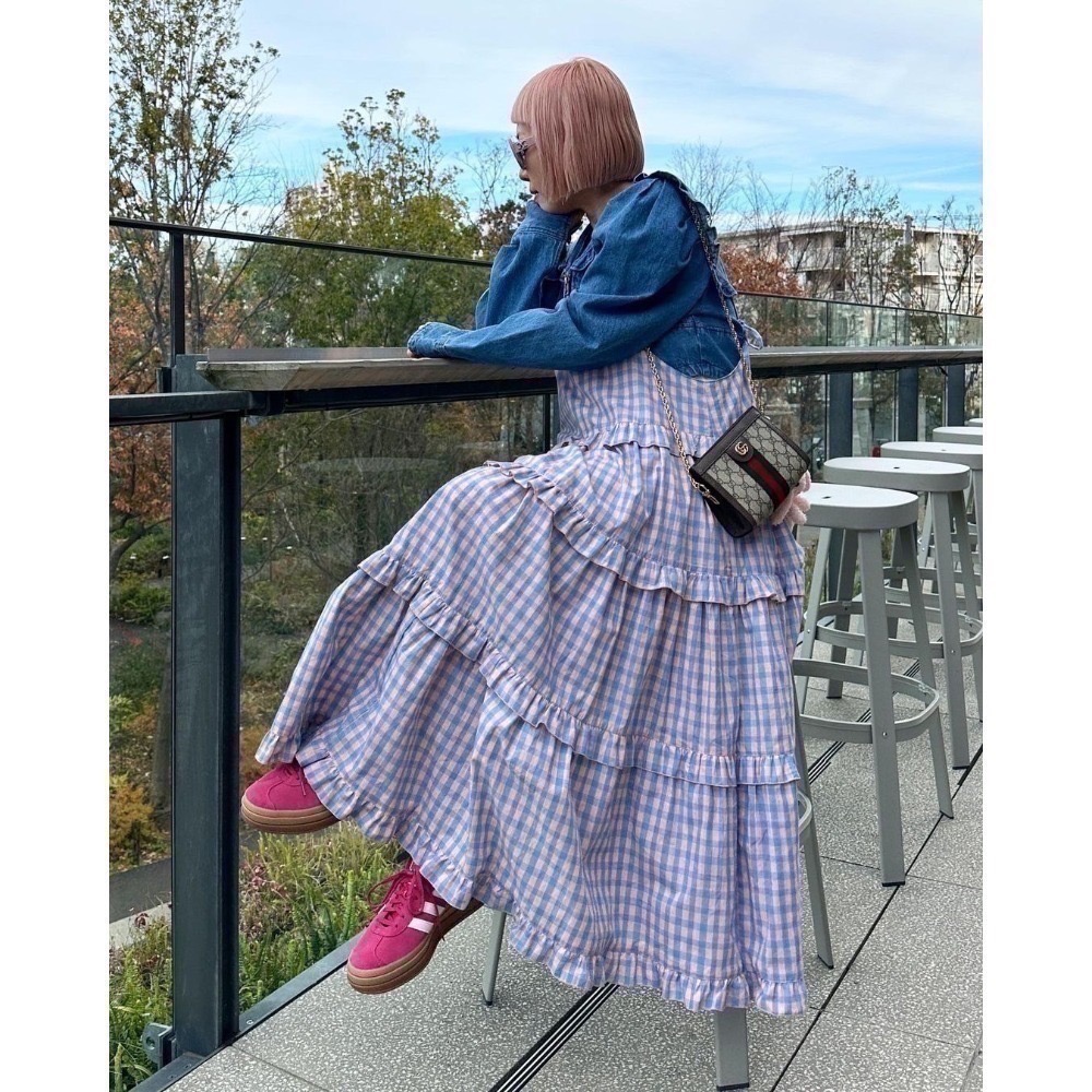 甜心貓💕現貨。【Alley】by w closet  日本熱賣款可疊穿多層荷葉邊吊帶裙 三色均碼 連衣裙肩帶裙-規格圖11