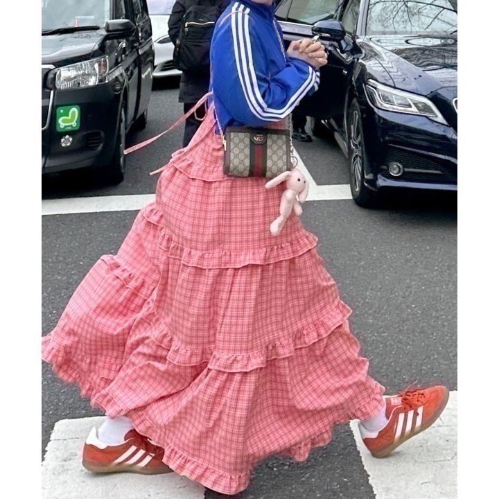 甜心貓💕現貨。【Alley】by w closet  日本熱賣款可疊穿多層荷葉邊吊帶裙 三色均碼 連衣裙肩帶裙-規格圖11