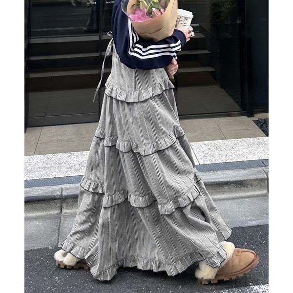 ブラック系その他 黑白直條紋 不退換 #現貨