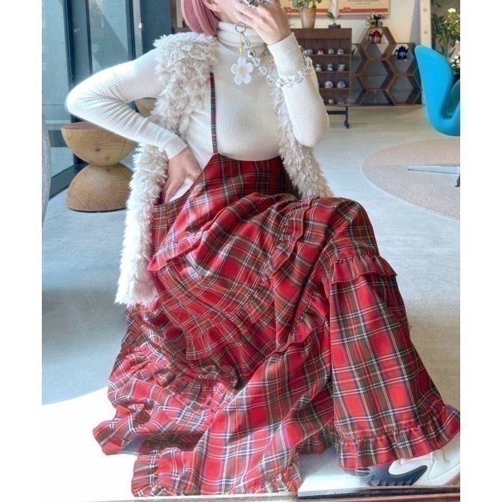 甜心貓💕現貨。【Alley】by w closet  日本熱賣款可疊穿多層荷葉邊吊帶裙 三色均碼 連衣裙肩帶裙-規格圖11