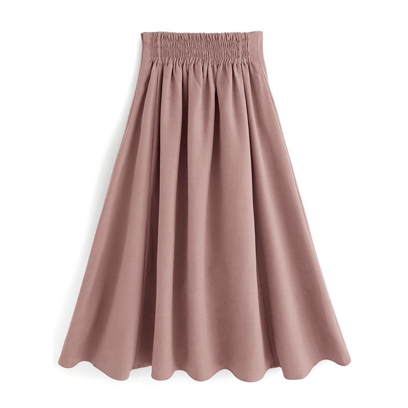 甜心貓💕少量現貨有標~日單 GRL 顯瘦高腰單排釦裝飾半身裙 三色 SML 長裙 A字裙-細節圖6