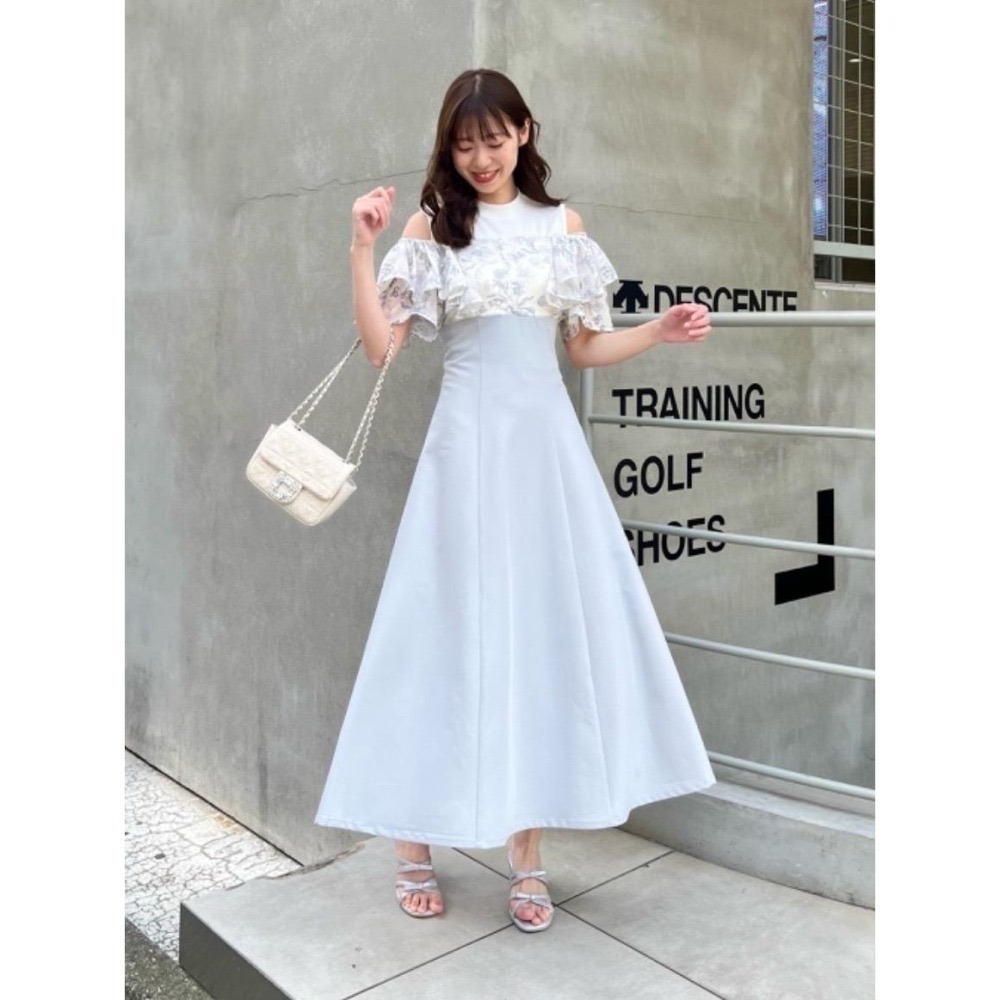 甜心貓~少量現貨。日單 MAJESTIC LEGON 假兩件荷葉邊修身洋裝 連衣裙 連身裙 SM 多色-細節圖2