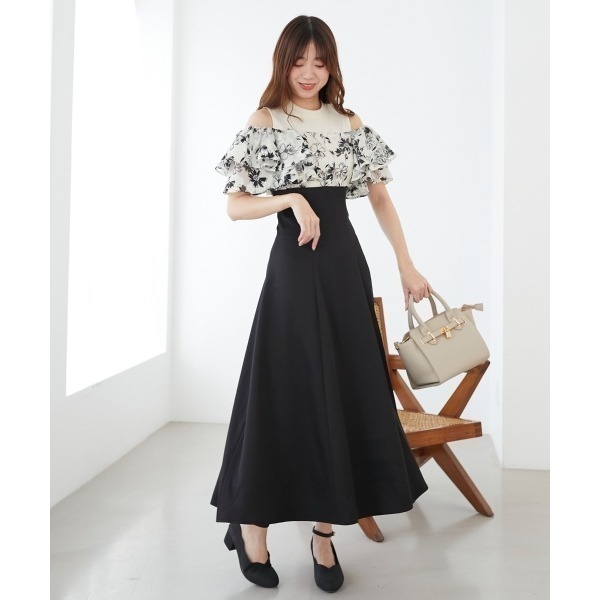 甜心貓~少量現貨。日單 MAJESTIC LEGON 假兩件荷葉邊修身洋裝 連衣裙 連身裙 SM 多色-細節圖6