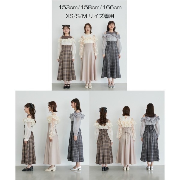 甜心貓~現貨+預購。日單 MAJESTIC LEGON 假兩件荷葉邊修身長袖洋裝 連衣裙 連身裙 SM 多色-細節圖8