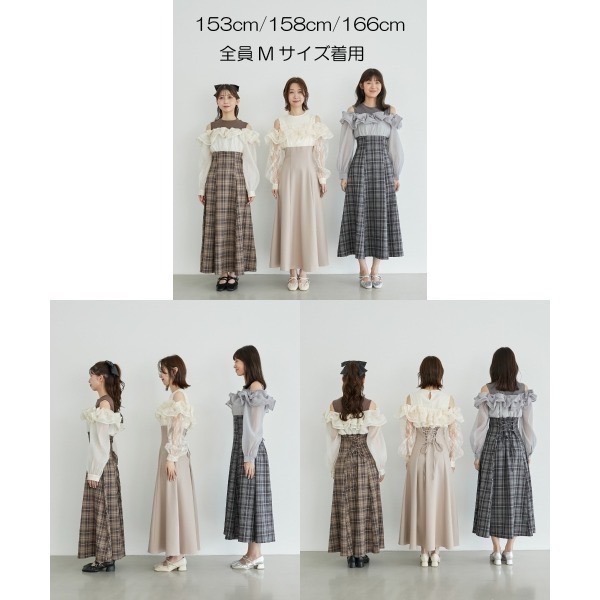 甜心貓~現貨+預購。日單 MAJESTIC LEGON 假兩件荷葉邊修身長袖洋裝 連衣裙 連身裙 SM 多色-細節圖9