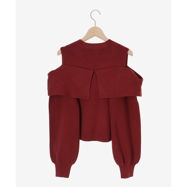 甜心貓~現貨# 日本🇯🇵大人氣！ 日單 MAJESTIC LEGON 甜美大蝴蝶結露肩釘小鑽針織上衣 多色 均碼-細節圖10