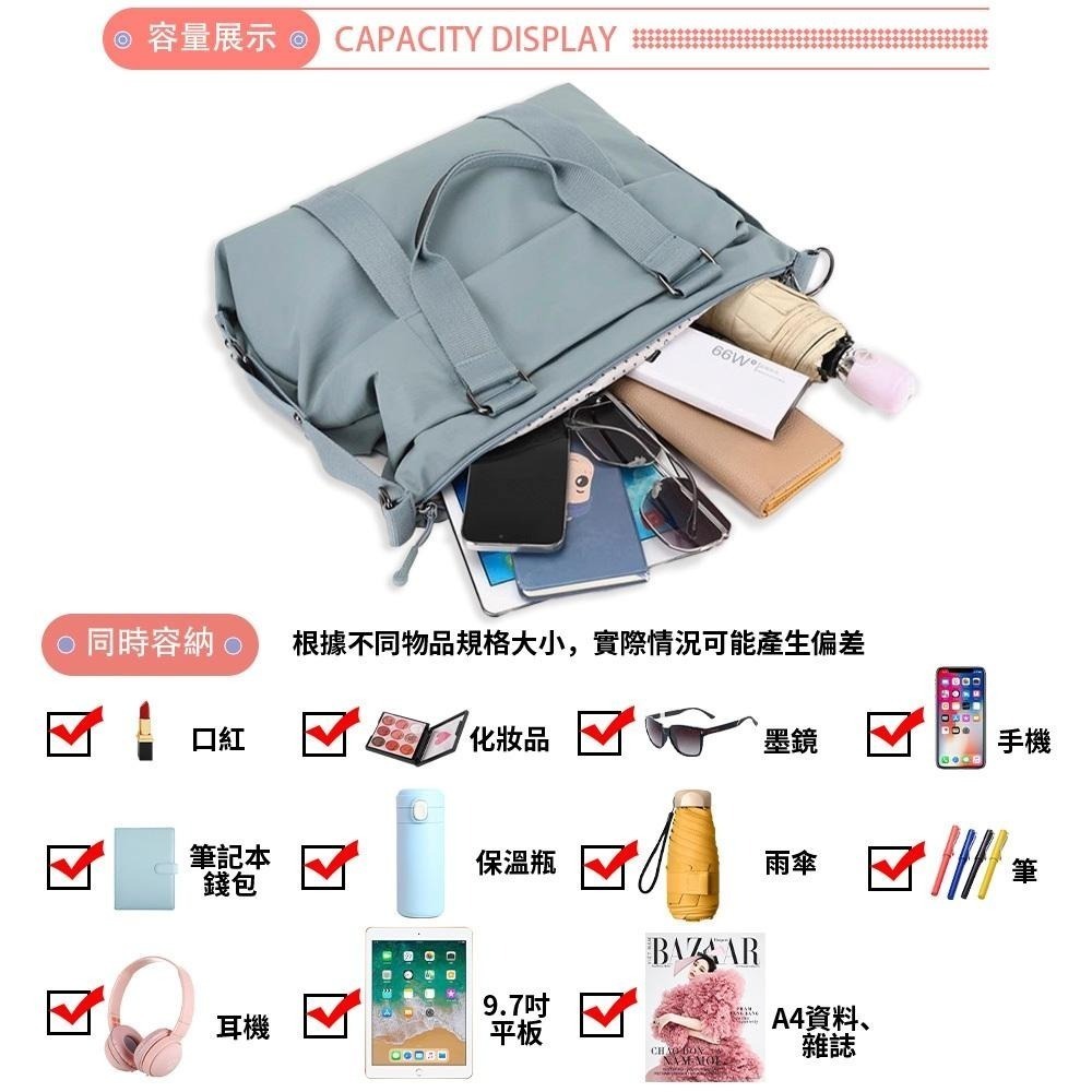 SPRING-學院風通勤大款托特包 大學生上課通勤14吋筆電大款肩背包 旅行肩背包-多色-細節圖7