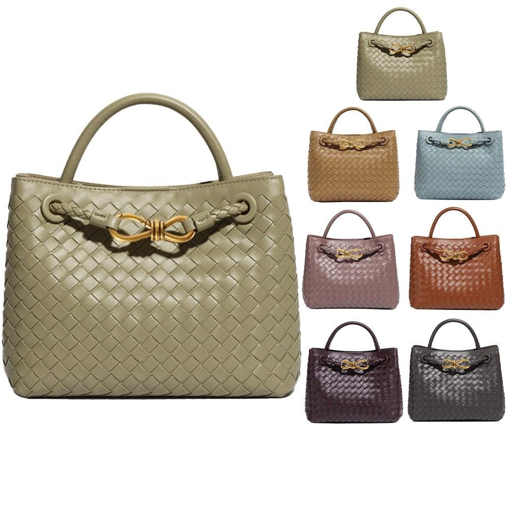 SPRING-時尚手工編織肩背包 簡約質感手提小方包-多色-細節圖2