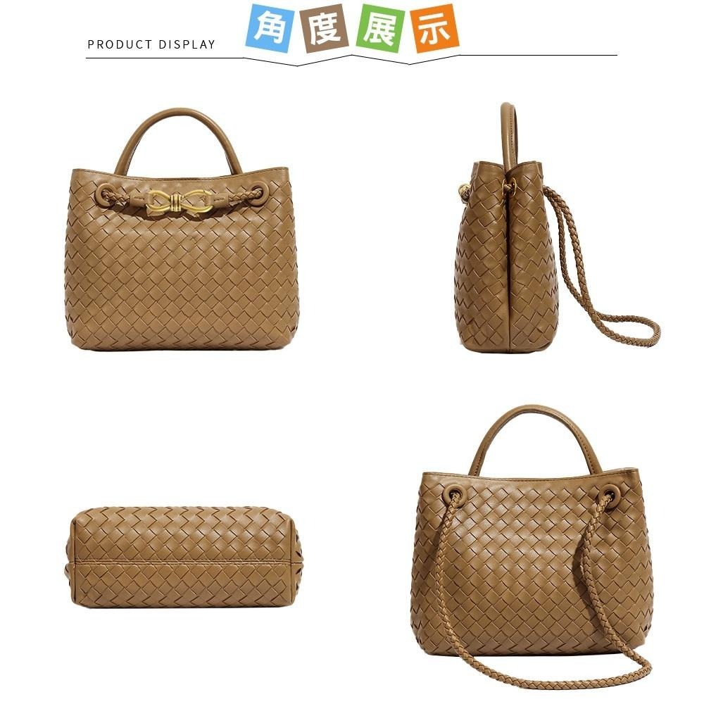 SPRING-時尚手工編織肩背包 簡約質感手提小方包-多色-細節圖5