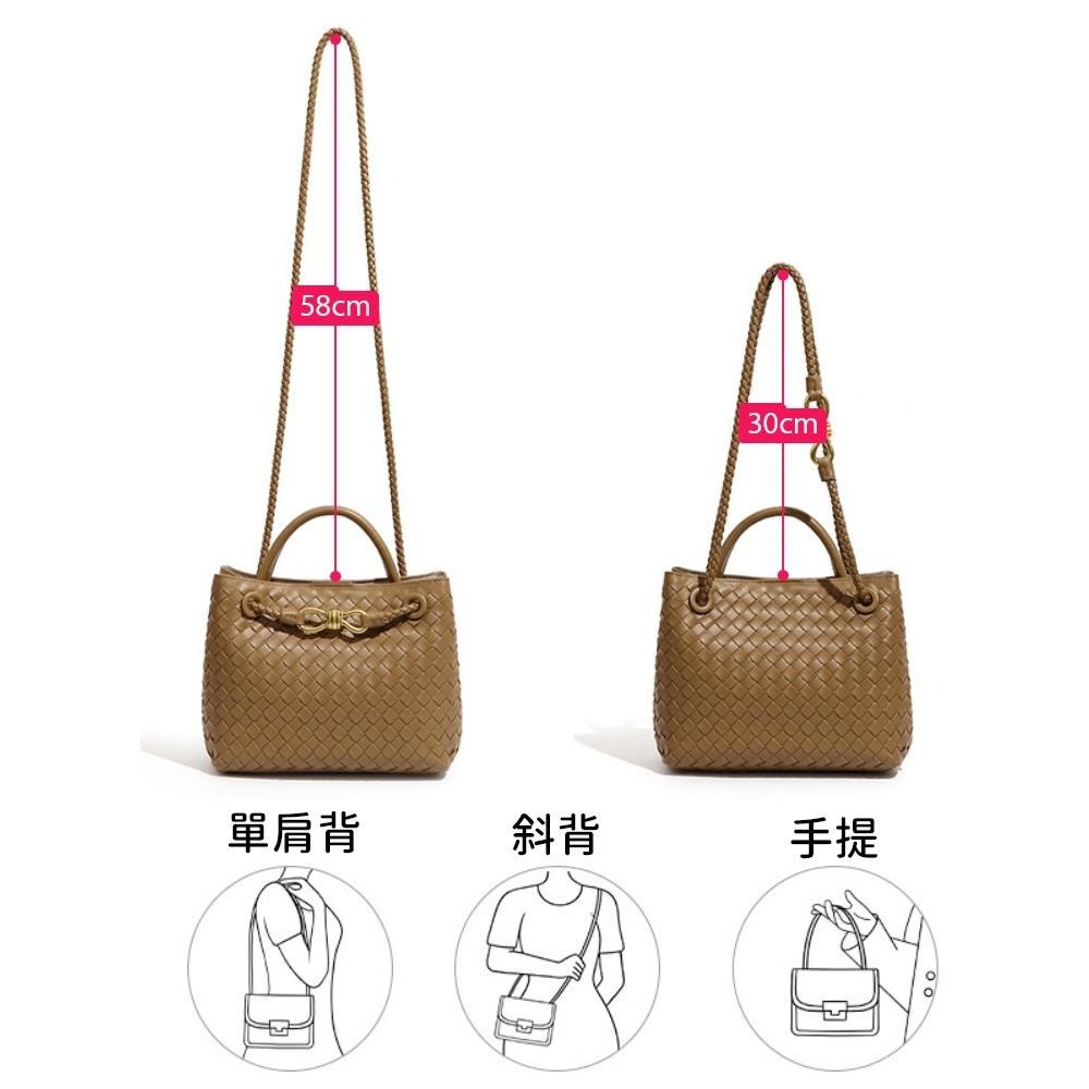 SPRING-時尚手工編織肩背包 簡約質感手提小方包-多色-細節圖7