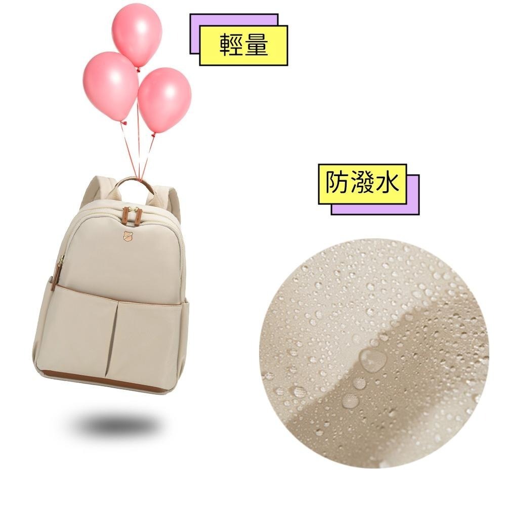 SPRING-日系簡約尼龍後背包大學生書包輕便休閒旅行後背包多功能後背包-多色-細節圖4