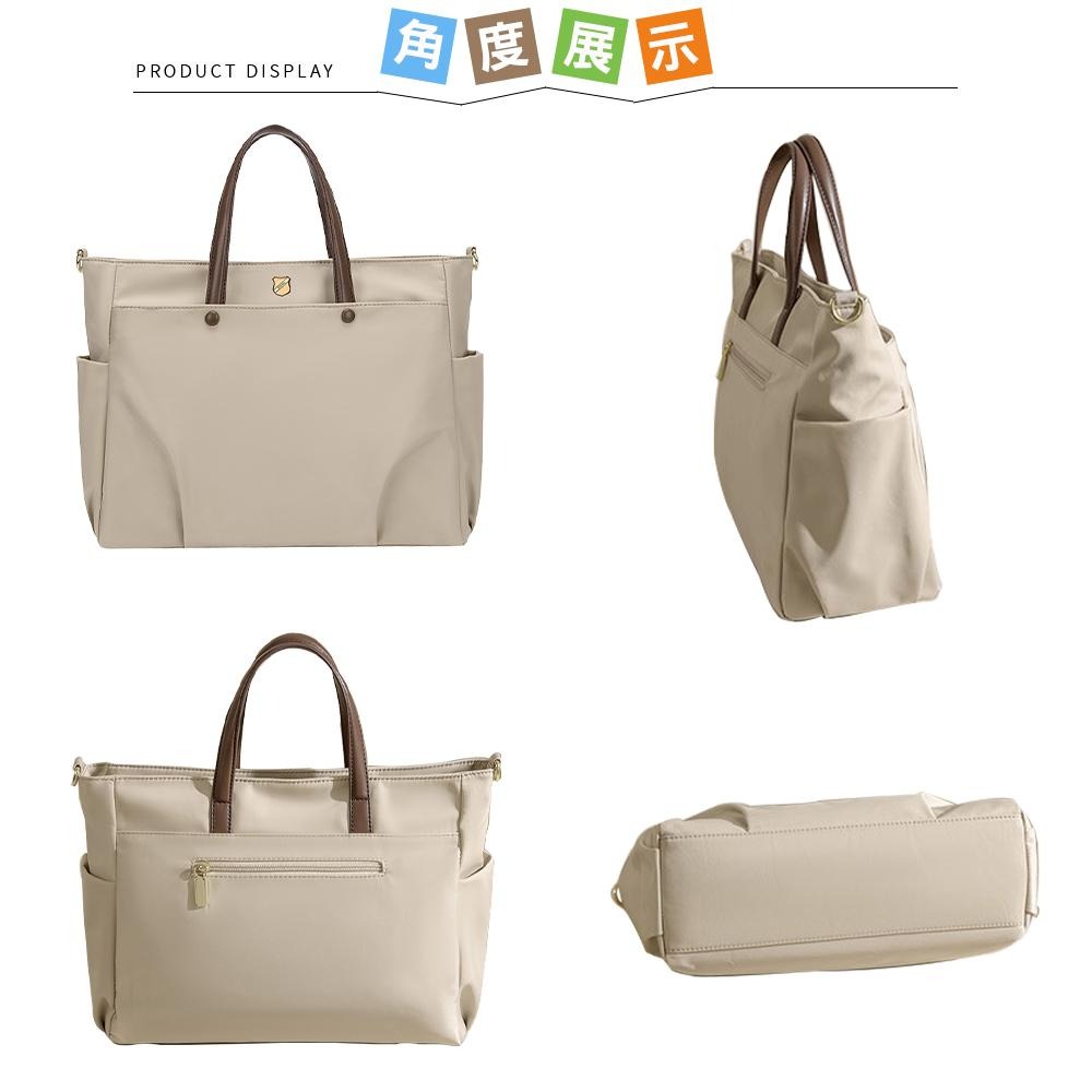 SPRING-尼龍肩背包大方包商務通勤手提包大容量電腦包輕旅行斜背包-多色-細節圖5