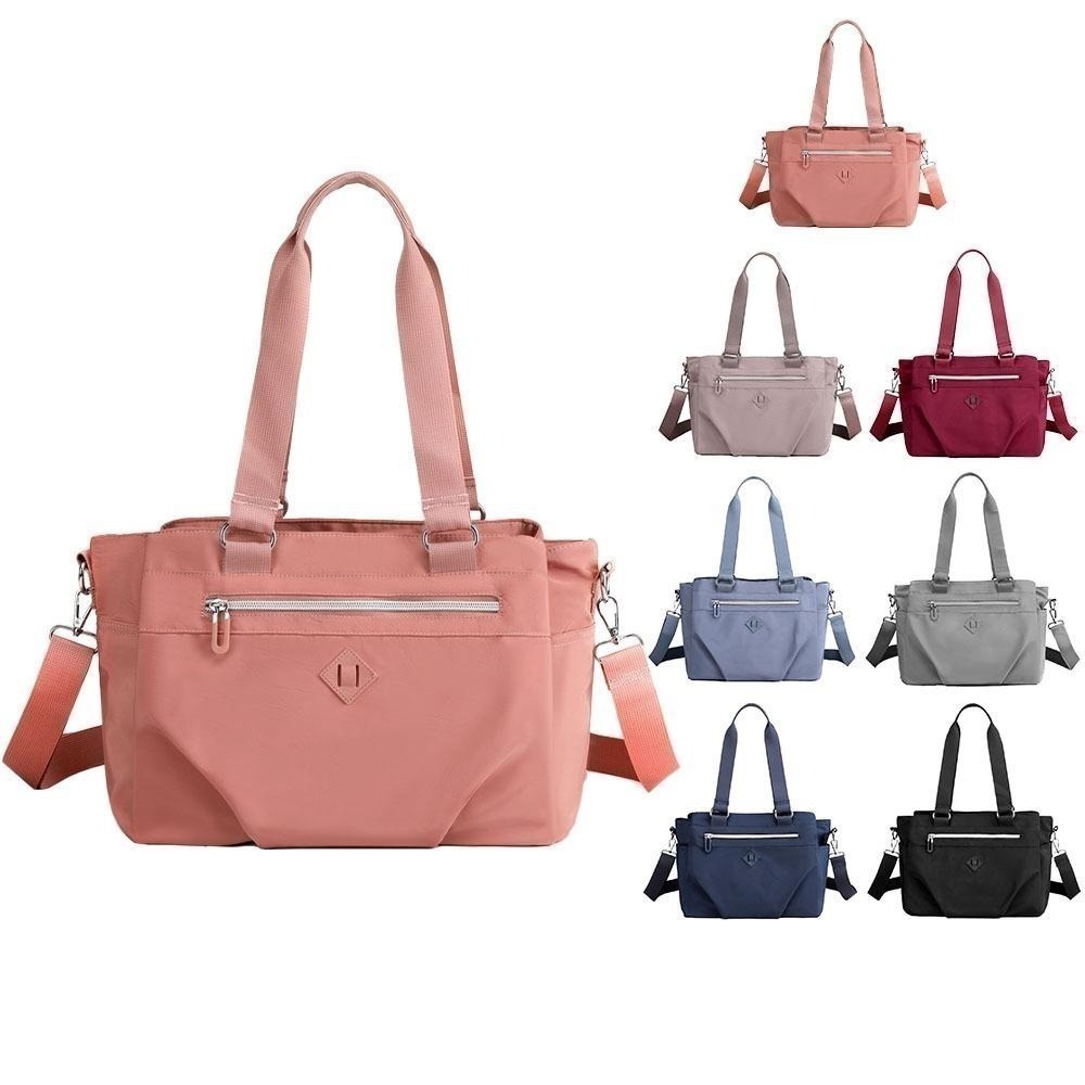 SPRING-學院風肩背斜背2用包防潑水耐磨耐刮三層大方包-多色-細節圖2