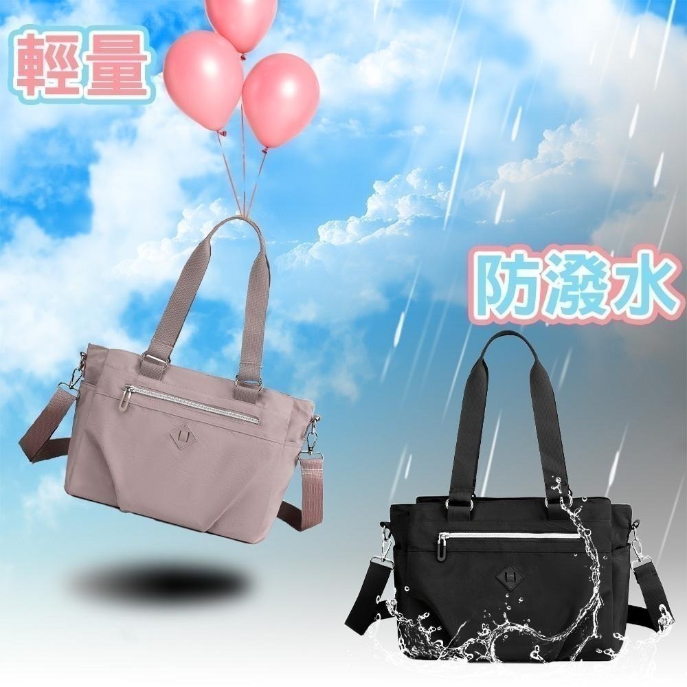 SPRING-學院風肩背斜背2用包防潑水耐磨耐刮三層大方包-多色-細節圖4