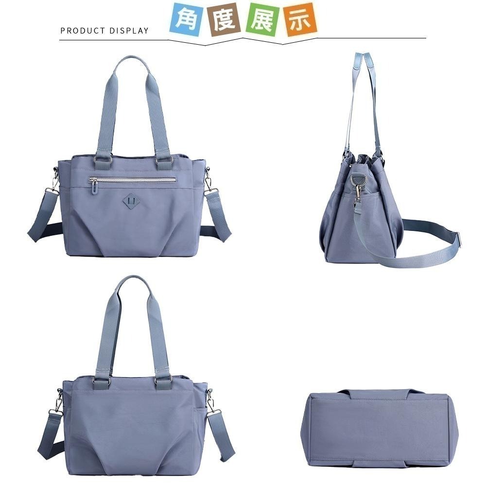 SPRING-學院風肩背斜背2用包防潑水耐磨耐刮三層大方包-多色-細節圖5