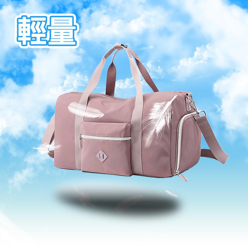 SPRING-尼龍健身包 學院風肩背斜背健身包 輕量尼龍肩背旅行包-多色-細節圖4