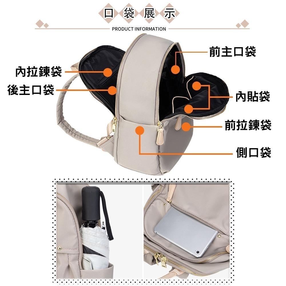 SPRING-尼龍後背包韓版百搭後背包大容量學生後背包旅行後背包-多色-細節圖6