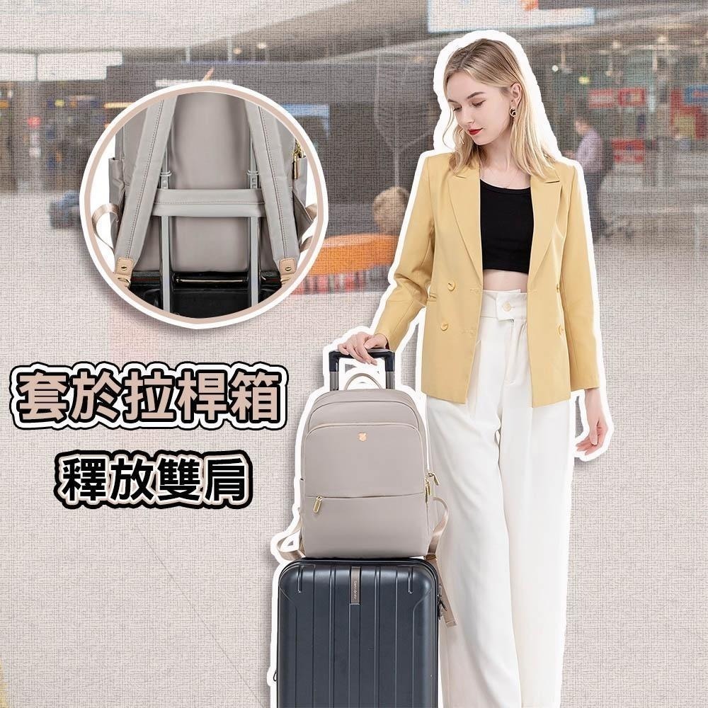 SPRNG-尼龍後背包14吋電腦後背包輕旅行後背包商務通勤後背包-多色-細節圖9