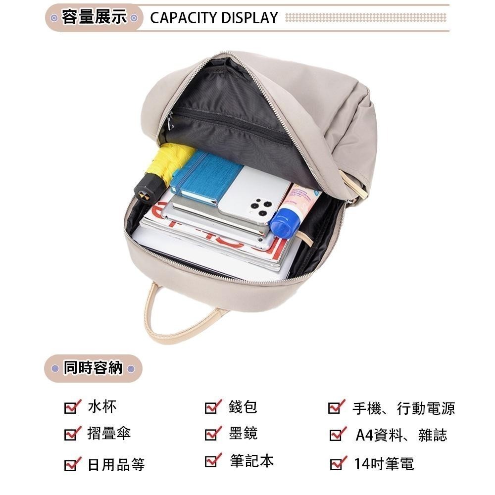 SPRING-尼龍後背包商務通勤後背包大容量電腦包輕旅行後背包-多色-細節圖8