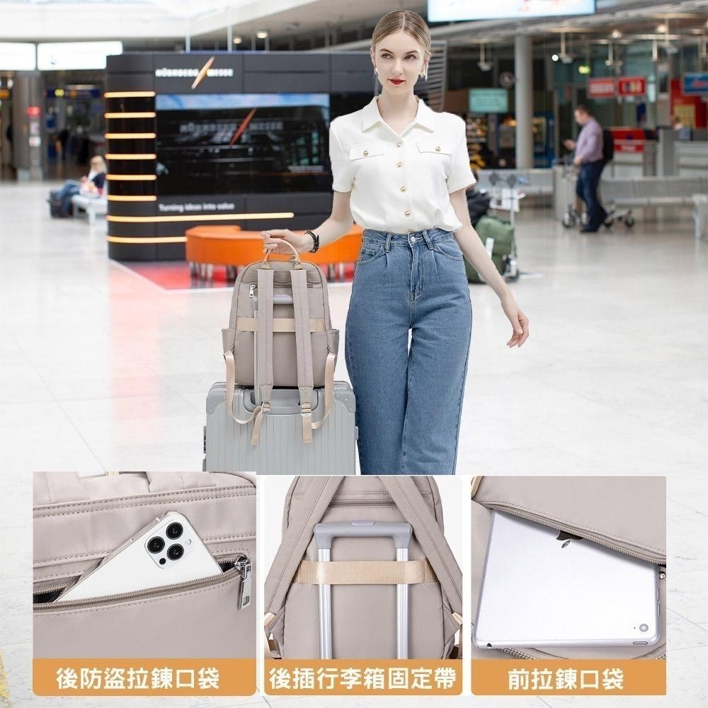 SPRING-尼龍後背包商務通勤後背包大容量電腦包輕旅行後背包-多色-細節圖9