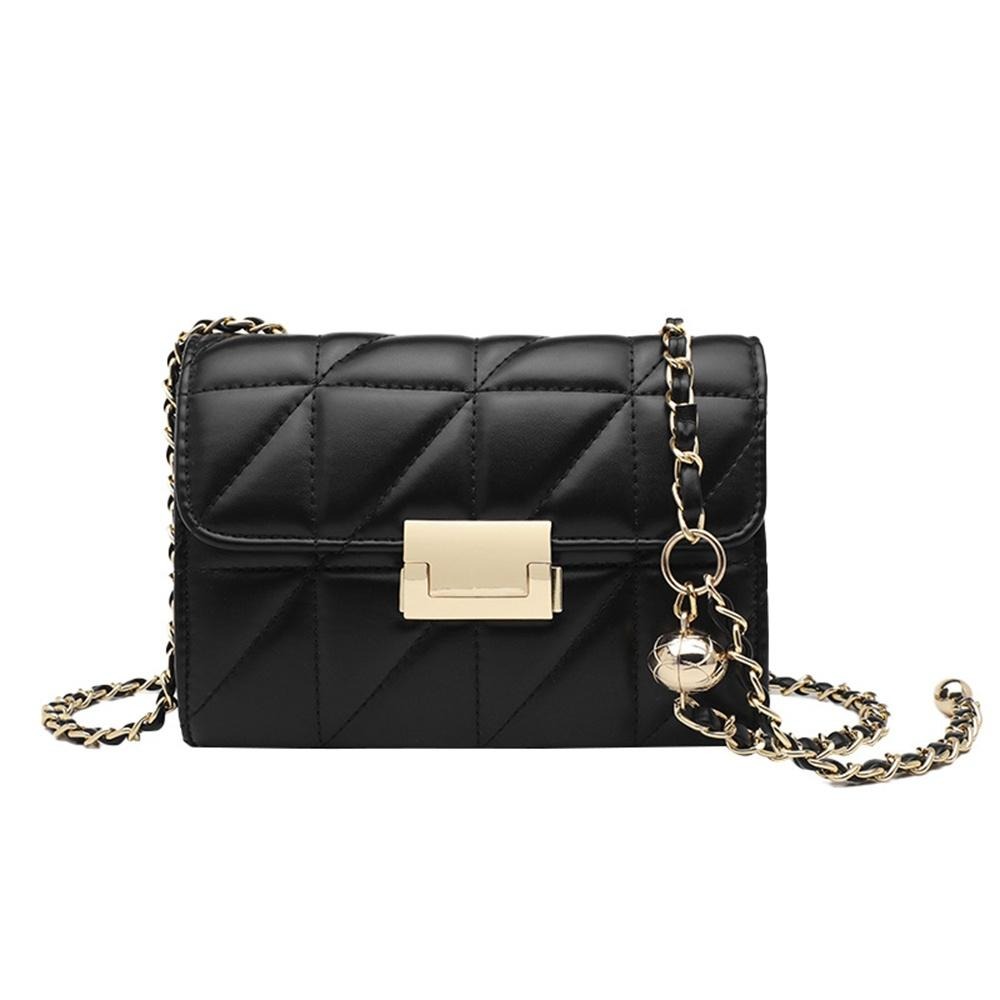 SPRING-菱格小香風鍊條包 刺繡鍊條小斜背包 鐵鍊小方包 -多色-細節圖2