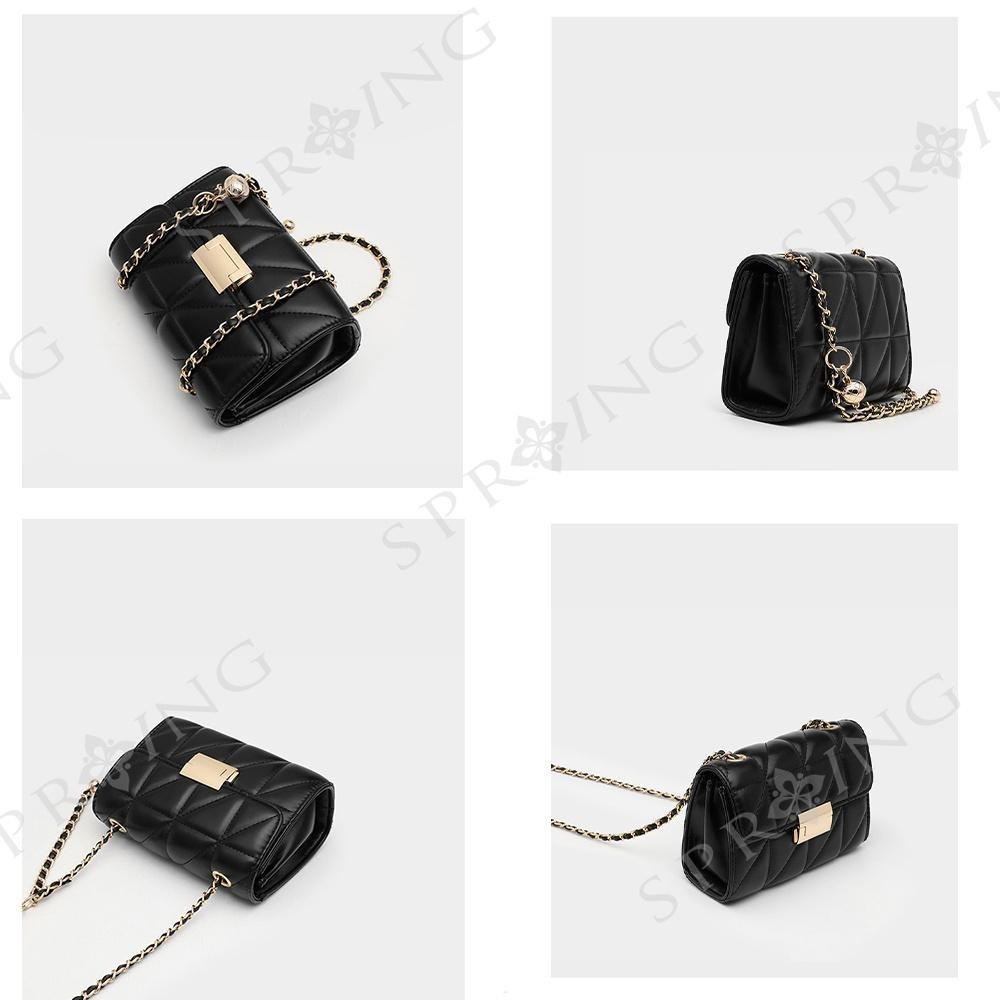 SPRING-菱格小香風鍊條包 刺繡鍊條小斜背包 鐵鍊小方包 -多色-細節圖5