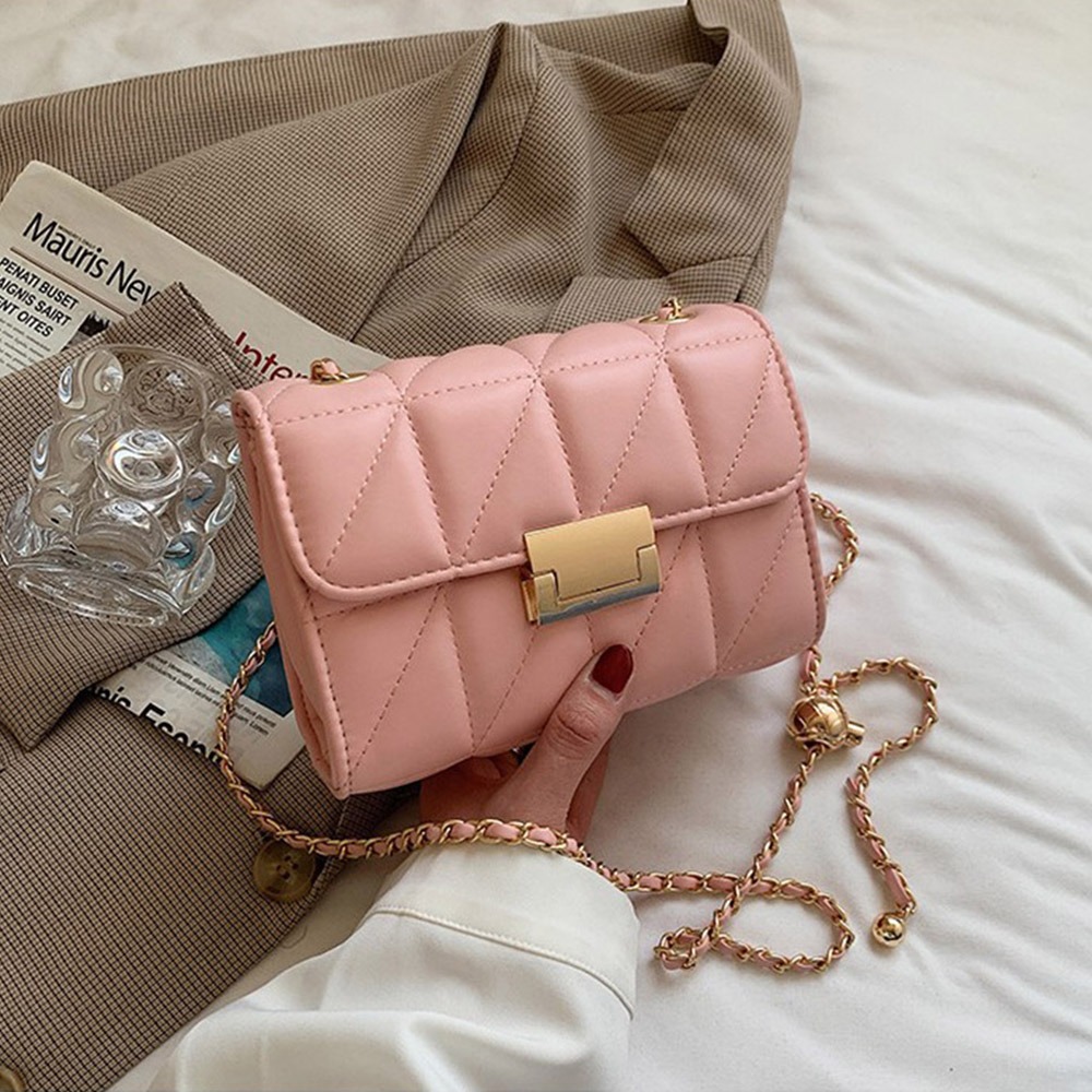 SPRING-菱格小香風鍊條包 刺繡鍊條小斜背包 鐵鍊小方包 -多色-規格圖9