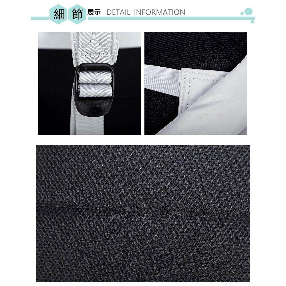 SPRING-尼龍布筆電商務後背包 輕量大容量防潑水耐磨透氣 14吋筆電防震後背包 情侶後背包 A4尼龍後背包-多色-細節圖5